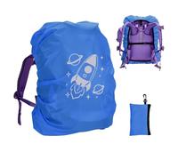 Regenschutz Schulranzen, Wasserdichte Reflektierende Rucksack Regenhülle Schutzhülle mit Schnallenriemen(18-35L), Kompatibel mit ergobag, Scout, Step by Step, McNeill, DerDieDas, Herlitz (Rakete)