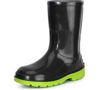 Ladeheid Gummistiefel Kinder Hohe wasserdichte Regenstiefel für Jungen und Mädchen LA-939 (Schwarz/Grün, 24 EU)