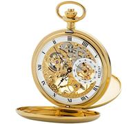 Regent Uhren 11330090 Skelett-Taschenuhr Savonette mit Handaufzug