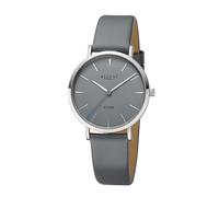 REGENT Damen Armbanduhr Analog Lederarmband dunkelgrau UR2094100 Analoguhr