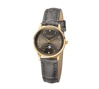 REGENT Damen Armbanduhr Analog Lederarmband braun UR2102553 Analoguhr