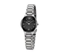 Regent 12221179 Damen-Armbanduhr Edelstahl Silber/Schwarz