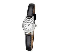 Damenuhr Quarz Lederband oval 18x21mm Regent F-1409 (Stahl arabisch)