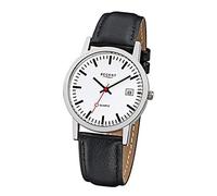 Regent Armbanduhr Herrenuhren mit Lederband-Kollektion Damen Herren-Uhr mit Leder-Armband schwarz analoges Quarzwerk D1URF794