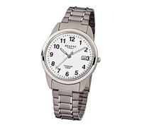Regent Armbanduhr Titan Herrenuhren-Kollektion Herren-Uhr mit Titan (Metall)-Armband grau silber analoges Quarzwerk D1URF432