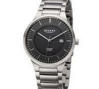 Regent Herrenuhr BA-709 - Solar Titan - Metallband - Ø40 mm - Anthrazit