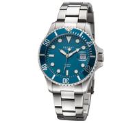 REGENT Herren-Armbanduhr Quarz 30 Bar Stahl/Petrol BA-859