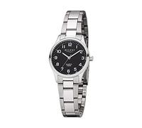 Regent Quarzuhr »UR2253412 Damen-Armbanduhr silber Analog«, (Analoguhr), Damen Armbanduhr rund, Edelstahlarmband silber