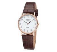 REGENT Damen Armbanduhr Analog Lederarmband braun URF1431 Analoguhr