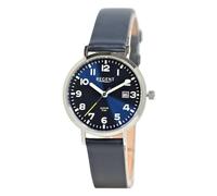 REGENT Damen Armbanduhr Analog Lederarmband dunkelblau UR2114077 Analoguhr