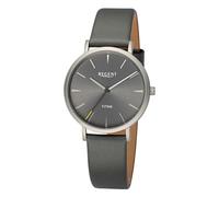REGENT Damen Armbanduhr Analog Lederarmband dunkelgrau UR2094103 Analoguhr