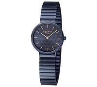 Regent Damen Armbanduhr aus Edelstahl in der Farbe Dunkelblau-Roségold 29mm, Wasserdichtigkeit: 3Bar, 12300094