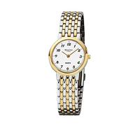 Regent Damen-Armbanduhr Elegant Analog Edelstahl-Armband silber gold Quarz-Uhr Ziffernblatt weiß URF1048