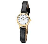 Regent Damen-Armbanduhr Elegant Analog Leder-Armband schwarz Quarz-Uhr URF980