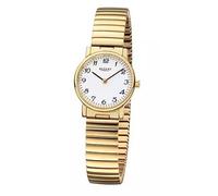 Regent Damen Armbanduhr F-1243 Edelstahl Zugband goldplattiert