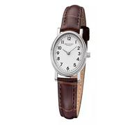 Regent Damen Armbanduhr F-1305 Edelstahl Lederband braun