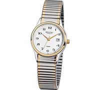 Quarzuhr REGENT "F461, 12310133", silber (silberfarben, goldfarben), Armbanduhren, Damen, Quarzuhr, Armbanduhr, Damenuhr, Flexband, Zugband, Edelstahlarmband, Ø ca. 29 mm (790371-0) silberfarben, gold