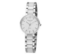 REGENT Damen-Armbanduhr Keramik Stahl/Weiß 12221206