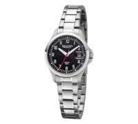 REGENT Damen-Armbanduhr mit Saphirglas Stahl/Schwarz 5 Bar 12221201