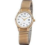 Quarzuhr REGENT, gold (goldfarben), Armbanduhren, Damen, Quarzuhr, Armbanduhr, Damenuhr, Edelstahlarmband, analog, Tag (45641434-0) goldfarben