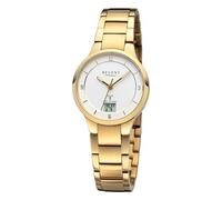 REGENT Damen Funkuhr Analog-Digital Metallarmband Gold URFR289 Analoguhr