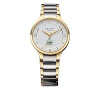 REGENT Damen Funkuhr Analog-Digital Metallarmband Silber Gold URFR288 Analoguhr