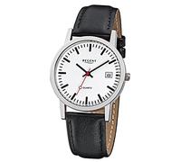 REGENT Damen Herren-Armbanduhr schwarz Analog F-794 Leder-Armband URF794 Analoguhr