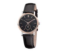REGENT Damen Lederarmband Uhr schwarz GM-1454 Quarzuhr D2URGM1454 EIN schönes Geschenk zu Weihnachten, Geburtstag, Valentinstag für die Frau