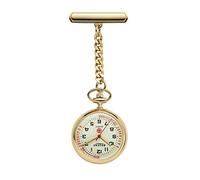 REGENT Damen Schwesternuhr Goldfarben 30 MM Quarz Grünes Leucht Zifferblatt Arabische Zahlen P-758