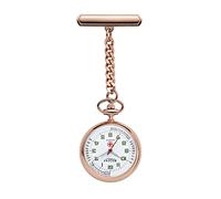 REGENT Damen Schwesternuhr Rosefarben 30 MM Quarz Grünes Leucht Zifferblatt Arabische Zahlen P-759