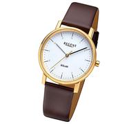 Regent Damen Solaruhr Analog Lederarmband dunkelbraun URF1555