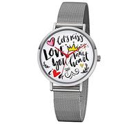 Regent Damen Uhr Scribble Look BA-515 Metall Armbanduhr Fancyline Silber URBA515