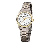 Regent Damen Armbanduhr F-428 Titan Gold IP