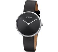 Regent Damenarmbanduhr Edelstahl mit Lederband schwarz BA-525