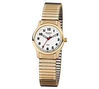 Regent Damenarmbanduhr F-896 Edelstahl gelbgoldplattiert Zugband
