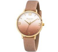 REGENT Damenarmbanduhr Metall IPG mit Kunstlederband BA-474