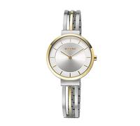 REGENT - Damenarmbanduhr Regent F-1658 mit grauen Zifferblatt und durchbrochenen Armband in bicolor