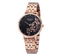 REGENT Damenuhr 35 MM mit Schmetterling Motiv Rosegoldfarben/Schwarz BA-613