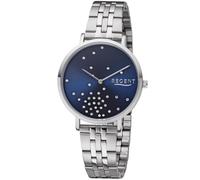 REGENT Damenuhr 36 MM mit Edelstahl Gliederarmband Silberfarben/Blau BA-594