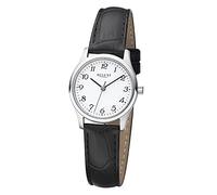 REGENT Damenuhr mit Kroko Look Lederband Edelstahl Quarz 27 MM Durchmesser Arabische Zahlen F-1249