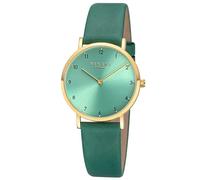 REGENT Damenuhr Quarz mit Lederband Grün BA-863