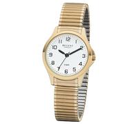 REGENT Damenuhr Quarz mit Zugarmband 30 MM Durchmesser Goldfarben Weiß 3085.39.99