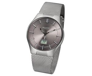Regent Edelstahl Herren Uhr FR-215 Funkuhr Armband silber URFR215