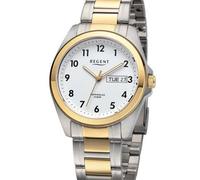 REGENT Herrenuhr Stahl 38mm 10 Bar Day-Date Saphirglas F-1446