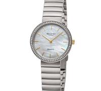 REGENT Damen Armbanduhr Analog Metallarmband Silber URF1505 Analoguhr
