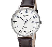 REGENT Herren Armbanduhr Analog Lederarmband Dunkelbraun URF1516 Analoguhr