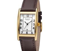 REGENT Herren Armbanduhr Analog Lederarmband Dunkelbraun URF1519 Analoguhr