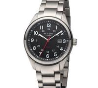 Regent Herrenuhr Solar F-1537 Titan – Gliederarmband, Analog, 10 ATM