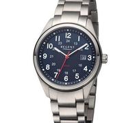 REGENT Herrenuhr Solar Titan mit Gliederarmband Analog 10 ATM F-1538