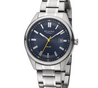 REGENT Solaruhr Edelstahl 40mm Metallband F-1541 (blau)